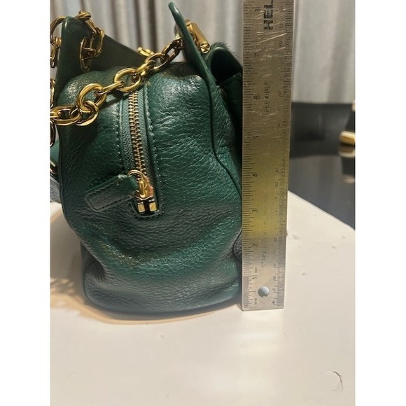 Tory Burch Hunter Green Calf Hair Priscilla Shoulder Bag Gold Hardware Old Money - Picture 7 of 11